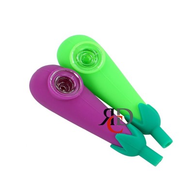 SILICONE HAND PIPE EGGPLANT SP456 1CT